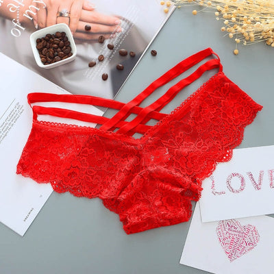 Lace Low-rise Cross strap Lingerie G String Panties